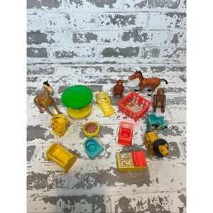 Fisher price | kids vintage toy set including animals and furniture